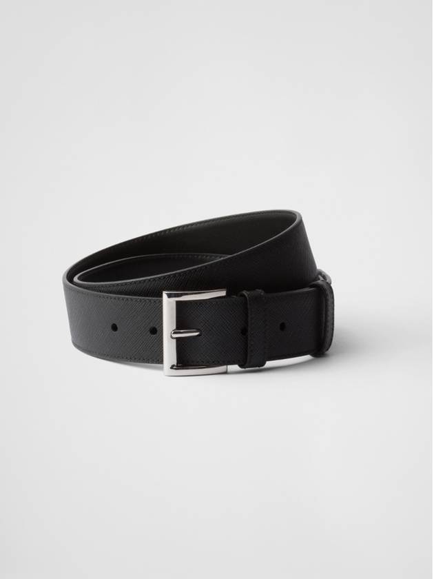 Saffiano Leather Belt Black - PRADA - BALAAN 3