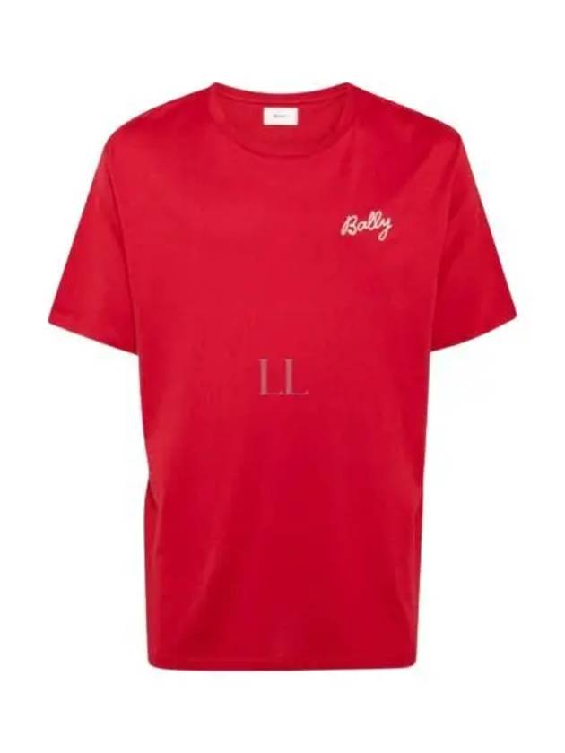 Embroidered Logo Short Sleeve T-Shirt Red - BALLY - BALAAN 2