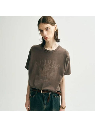 Archive Print Short Sleeve T-Shirt Ash Brown - NOIRER - BALAAN 1