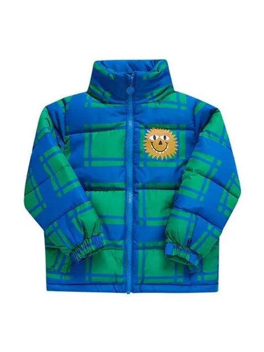 Stella McCartney Jacket TT2Q17 Z1403 715BL Plaid Check Hooded Kids Jacket - STELLA MCCARTNEY - BALAAN 2