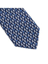 Salvatore rabbit print silk tie navy - SALVATORE FERRAGAMO - BALAAN.