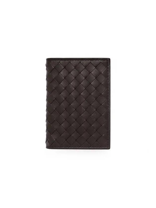 Intrecciato Flap Card Holder Dark Brown - BOTTEGA VENETA - BALAAN 3