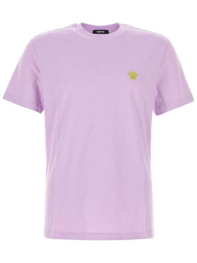 Medusa Embroidery Cotton Short Sleeve T-shirt Purple - VERSACE - BALAAN 2