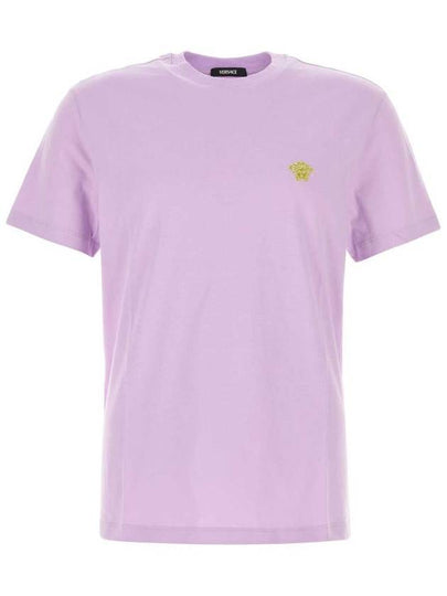 Medusa Embroidery Cotton Short Sleeve T-shirt Purple - VERSACE - BALAAN 2