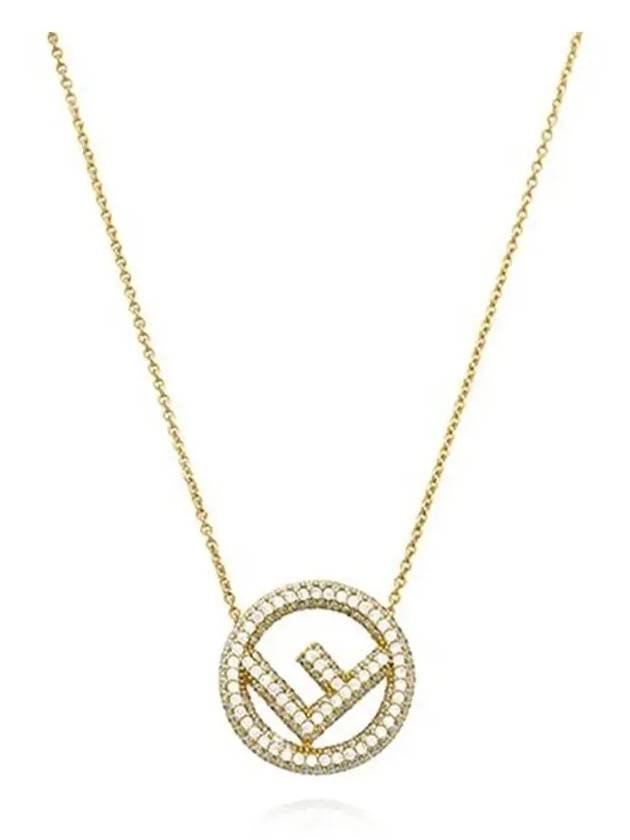 F Logo Pendant Necklace Gold - FENDI - BALAAN 4