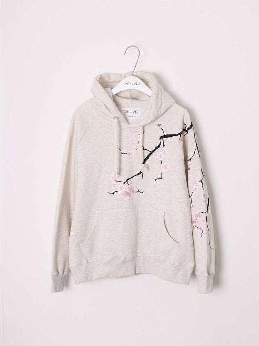 cherry blossom embroidery raglan brushed hoodie IVORY - ASIHA - BALAAN 1