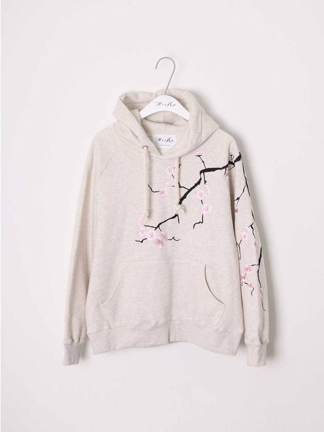 cherry blossom embroidery raglan brushed hoodie IVORY - ASIHA - BALAAN 2