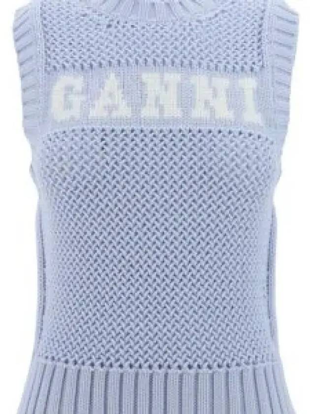 Cotton Rope Vest Poder Blue - GANNI - BALAAN 2