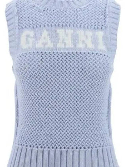 Cotton Rope Vest Poder Blue - GANNI - BALAAN 2