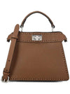 Peekaboo I See You Petite Tote Bag Brown - FENDI - BALAAN 1