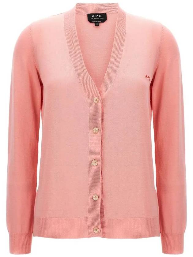 Bella Logo Embroidery Cardigan Pink - A.P.C. - BALAAN 2