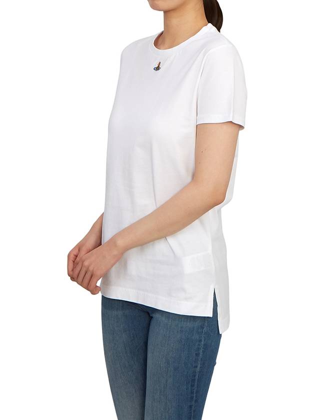 Embroided ORB Peru Short Sleeve T-Shirt White - VIVIENNE WESTWOOD - BALAAN 7