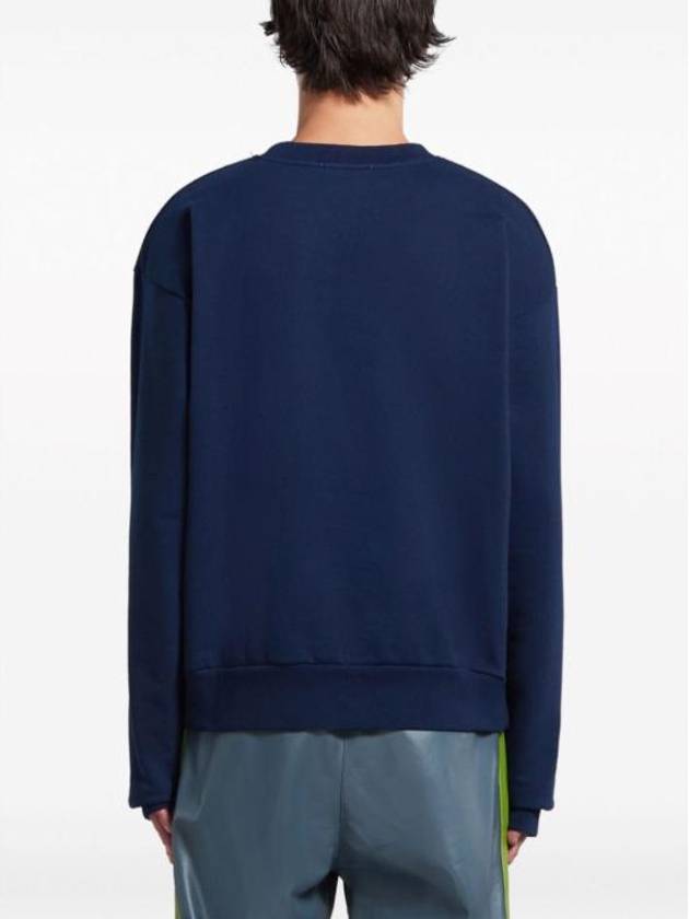 Floral Logo Print Sweatshirt Blue - MARNI - BALAAN 6