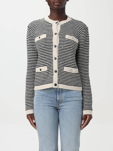 Cardigan a girocollo Tory Burch in cotone a righe - TORY BURCH - BALAAN 1