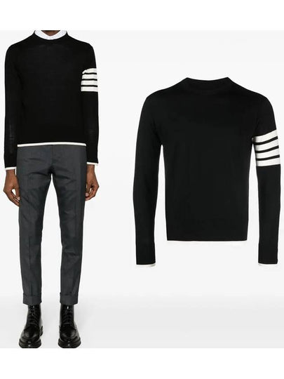 4-Bar Knit Top Black - THOM BROWNE - BALAAN 2