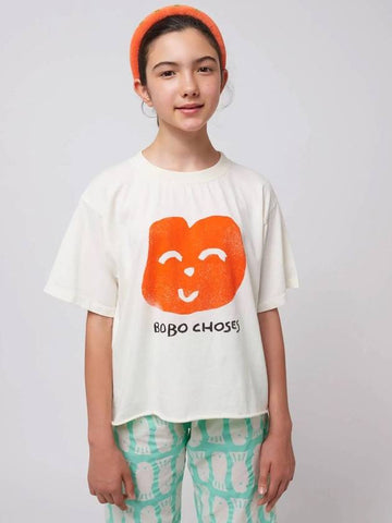 Children s Short Sleeve T Shirt Joyful Face B125AC017 - BOBO CHOSES - BALAAN 1