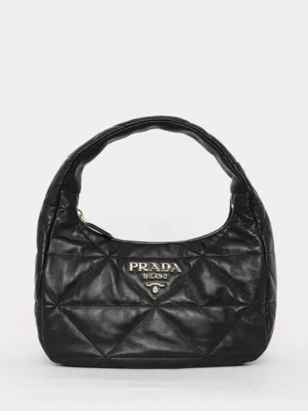 Logo Quilted Leather Shoulder Bag Black - PRADA - BALAAN 2