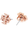 Crystal Logo Stud Earrings Rose Gold - TORY BURCH - BALAAN 7