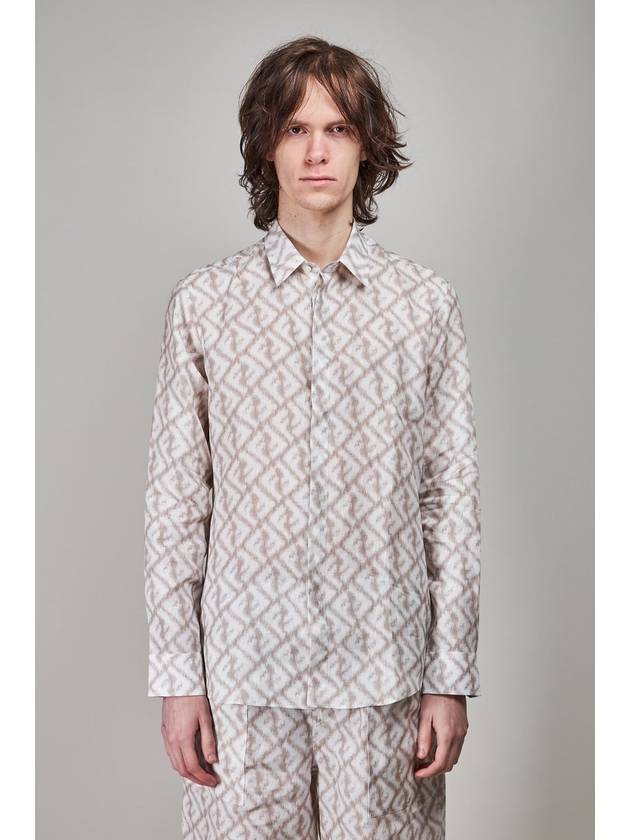 FF Linen Long Sleeve Shirt Rock - FENDI - BALAAN 2