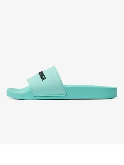 Women's Pool Emboss Logo Band Slippers Mint - BALENCIAGA - BALAAN 2