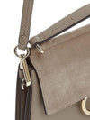 Fay Leather Suede Shoulder Bag Morty Gray - CHLOE - BALAAN.