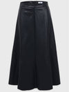 Dignity Leather Long A Line Skirt Black - MICANE - BALAAN 1