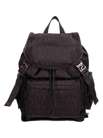 All Over Logo Print Nylon Backpack Black - VERSACE - BALAAN 2