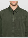 Organic Cotton Shirt Zip Up Jacket Musk - STONE ISLAND - BALAAN 6