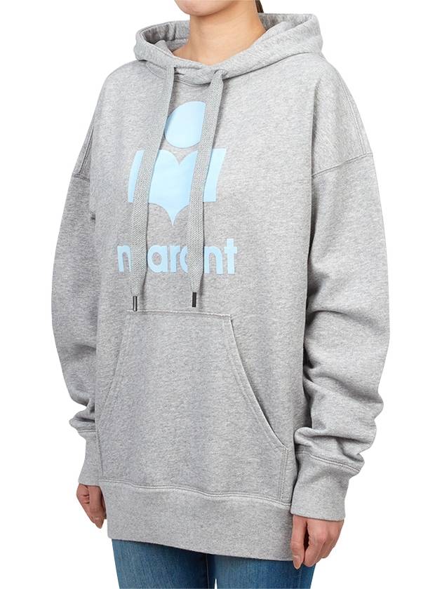 Mansel Logo Cotton Hoodie Top Grey - ISABEL MARANT ETOILE - BALAAN 3