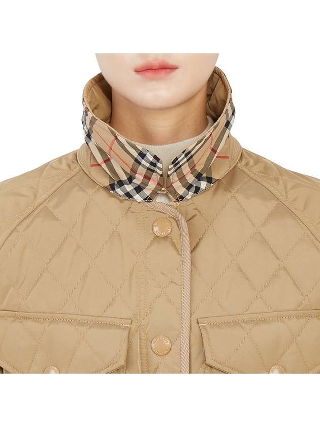 WoMen's Kemble Diamond Quilted Jacket Beige - BURBERRY - BALAAN 11