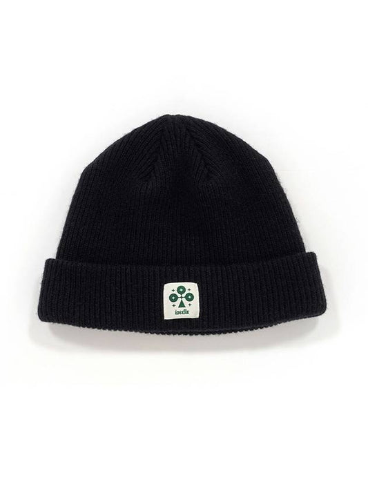 Men's Wool Knit Beanie Black I1WH01BK - IOEDLE - BALAAN 2