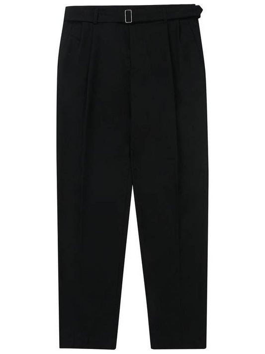 Men's Belted Two-Tuck Loose Fit Pants Black SW21APA03BK - SOLEW - BALAAN 2