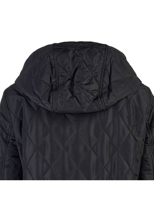 Diamond Quilted Hooded Single Coat Black - BURBERRY - BALAAN 7