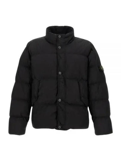 Garment Dyed Crinkle Reps Down Padding Black - STONE ISLAND - BALAAN 2