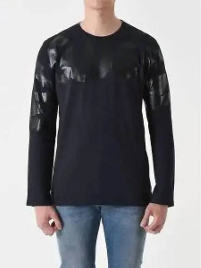 Graffiti Print Long Sleeve T-Shirt Navy Black - ALEXANDER MCQUEEN - BALAAN 2