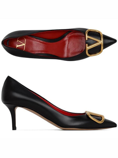 VLogo Calfskin Pumps Black - VALENTINO - BALAAN