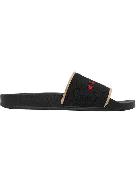 logo jacquard rubber slippers black - MARNI - BALAAN.