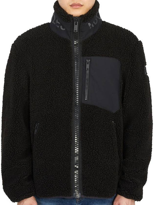 Men's Sagrek Shearling Fleece Zip-Up Jacket Black - MOOSE KNUCKLES - BALAAN 2