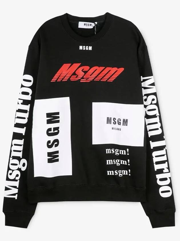 Multi Printing Logo Sweatshirt Black - MSGM - BALAAN 3