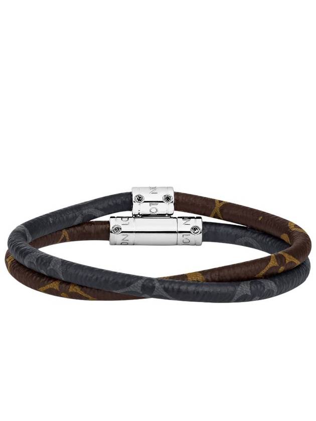 Keep It Double Leather Bracelet Black Brown - LOUIS VUITTON - BALAAN 3