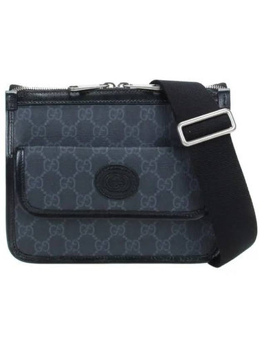 Interlocking G Supreme Canvas Messenger Bag Dark Blue - GUCCI - BALAAN 1