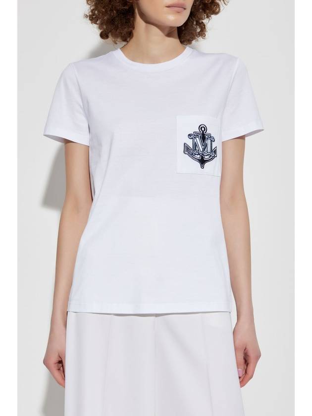 Max Mara T-shirt With Pocket, Women's, White - MAX MARA - BALAAN 3