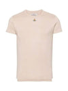 Embroided ORB Peru Short Sleeve T-Shirt Beige - VIVIENNE WESTWOOD - BALAAN 3