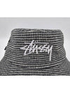 Stock Houndstooth Bucket Hat Black - STUSSY - BALAAN 4