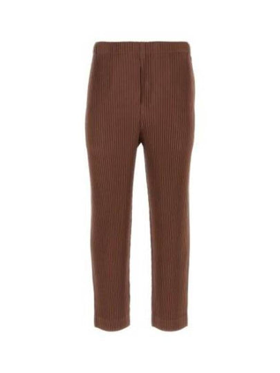 Pleated Straight Pants Brown - ISSEY MIYAKE - BALAAN 2