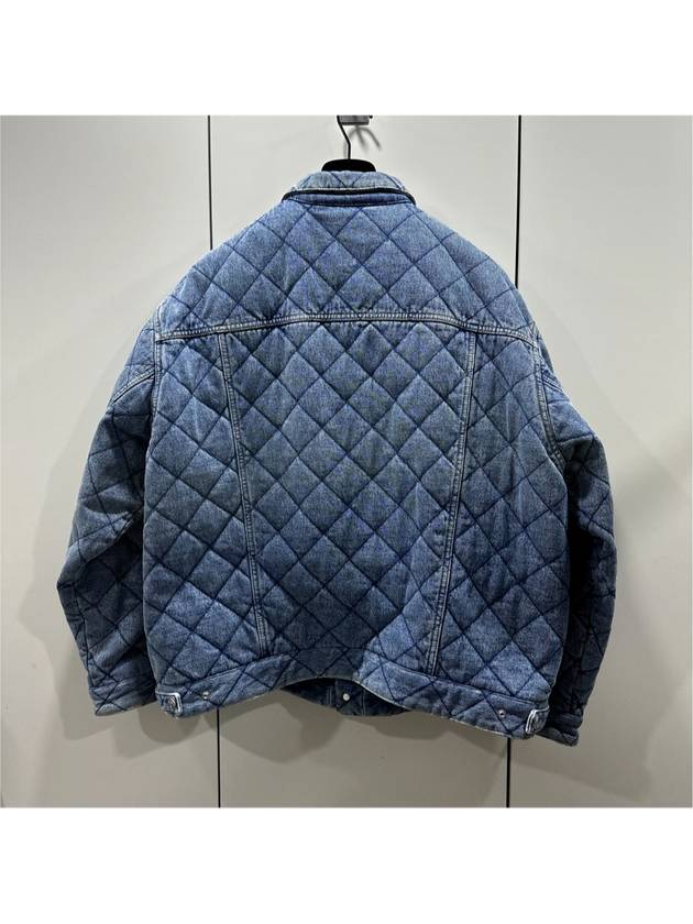 46 Men s Jacquard Oversized Quilted Padded Denim Trucker Jacket - BALENCIAGA - BALAAN 6