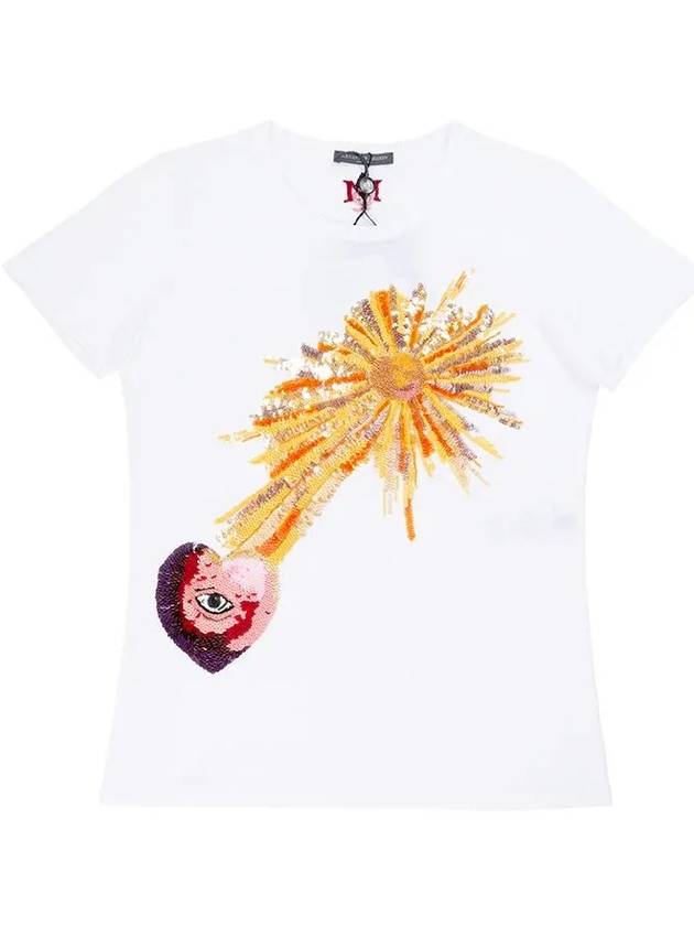 Nanilux sequin flower printing t shirt 445464 QHZA6 0900 - ALEXANDER MCQUEEN - BALAAN 7