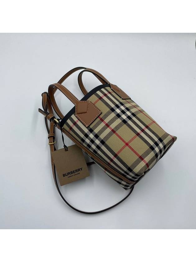 Mini London Tote Bag Archive Beige - BURBERRY - BALAAN 4