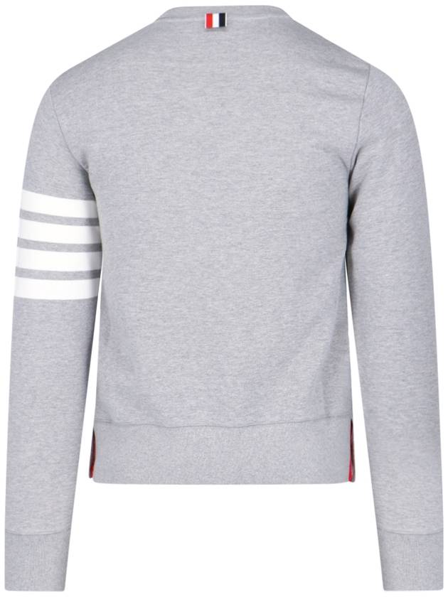 4 Bar Loopback Jersey Sweatshirt Light Grey - THOM BROWNE - BALAAN 4