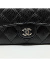 Classic Card Holder Grained Calfskin Silver Black - CHANEL - BALAAN 4